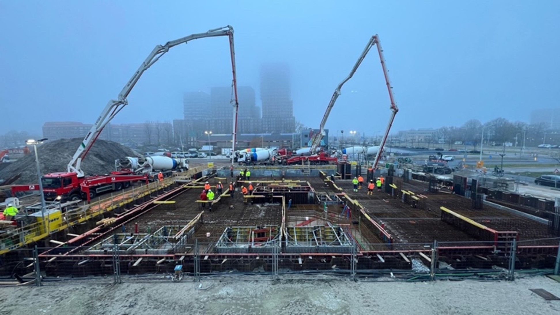 Nieuws van de bouwplaats: stort van de fundering